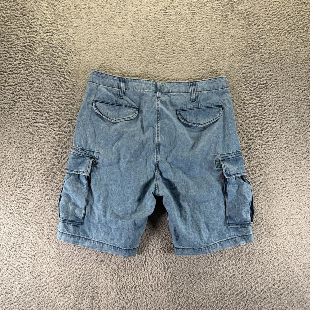 Levi's Shorts Mens 34 Blue Cotton Denim Cargo Carrier Summer Workwear Utility